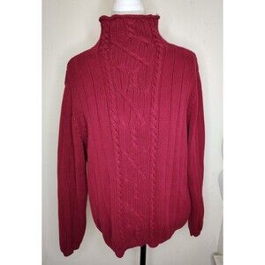 Pendleton Women's Red Long Sleeve Turtle Mock Neck Pullover Sweater Casual Sz L